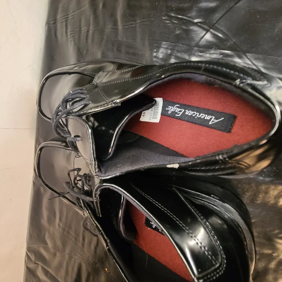 American Eagle men's black patent leather square toe Shoes Size 12 - Picture 9 of 11